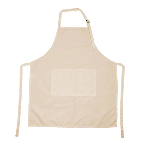 Adult Apron With Pocket - Canvas - Cream