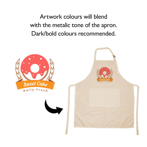 Adult Apron With Pocket - Canvas - Cream