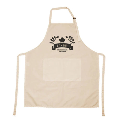 Adult Apron With Pocket - Canvas - Cream