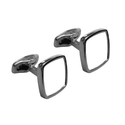 Premium Curved Square Cufflinks - Chrome