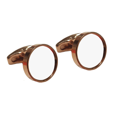 Premium Round Cufflinks - Rose Gold