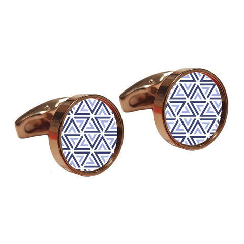 Premium Round Cufflinks - Rose Gold