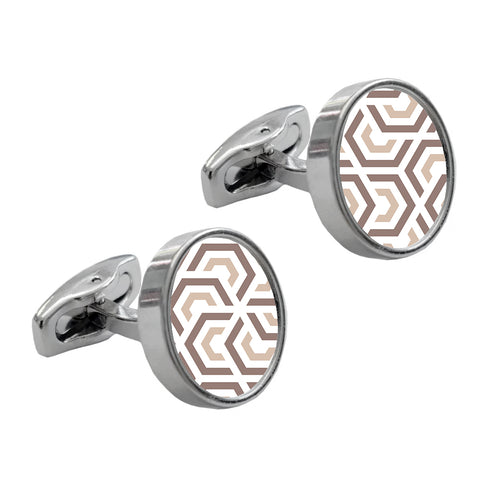 Premium Round Cufflinks - Chrome