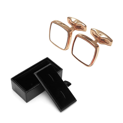 Premium Curved Square Cufflinks - Rose Gold