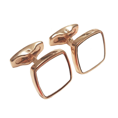 Premium Curved Square Cufflinks - Rose Gold