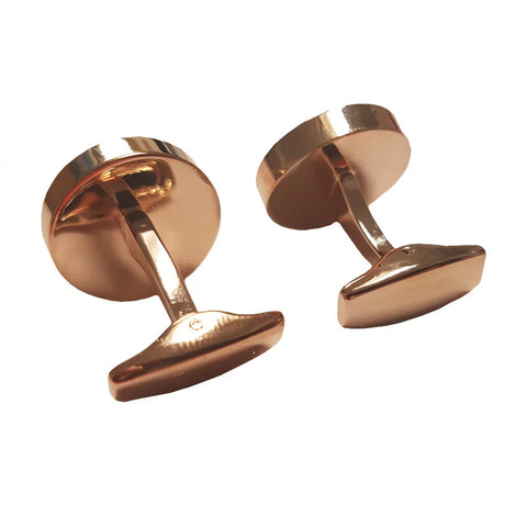 Premium Round Cufflinks - Rose Gold