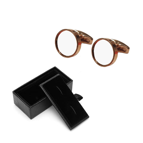 Premium Round Cufflinks - Rose Gold