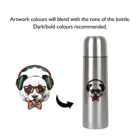 350ml Silver Thermal Flask - Silver Lid