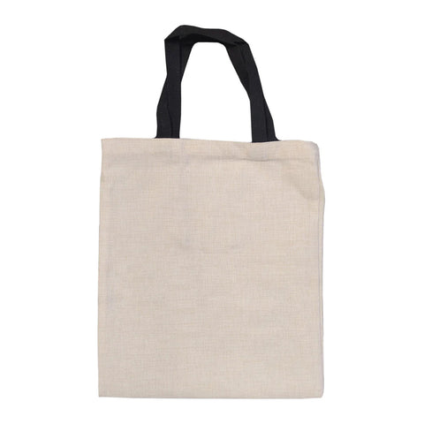 Linen Style Tote Bag with Short Black Handles - 37cm x 42cm