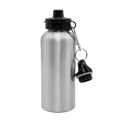 500ml Silver Aluminium Water Bottle with 2 Lids