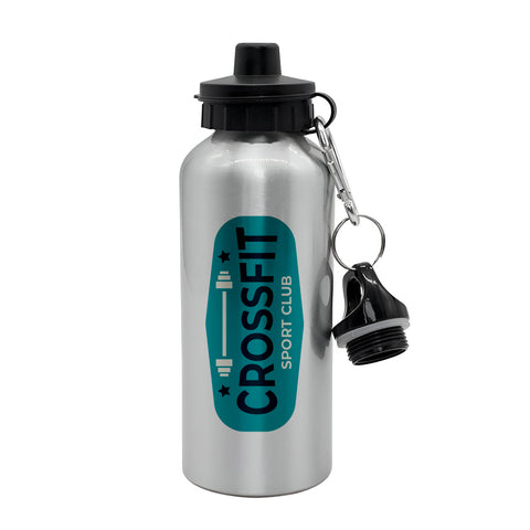 500ml Silver Aluminium Water Bottle with 2 Lids