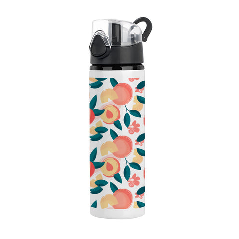 750ml White Aluminium Water Bottle with Black Flip Lid