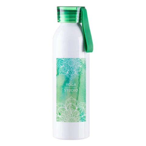 650ml Maverick Aluminium Water Bottle with Coloured Lid - Green