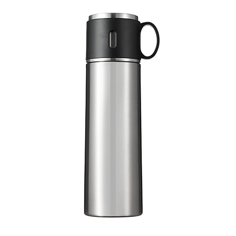 500ml Silver Double Walled Flask with Cup