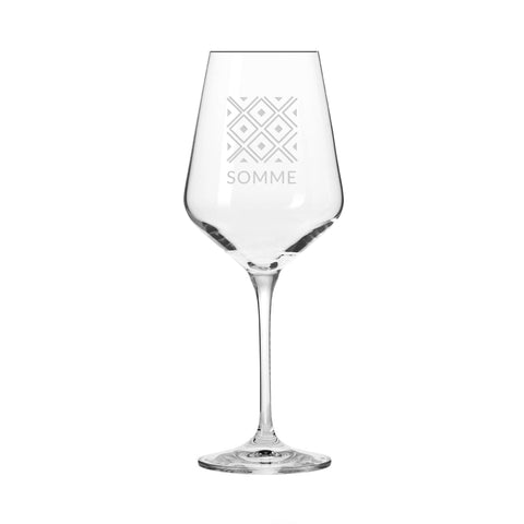 Etched Wine Glass