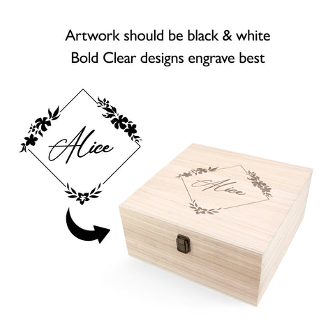 Engraved Medium Wooden Box