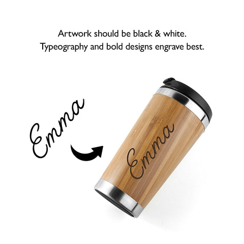 Engraved Bamboo Travel Mug