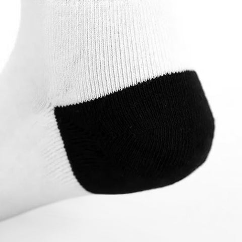 Womens White Toe/ Black Heel Socks