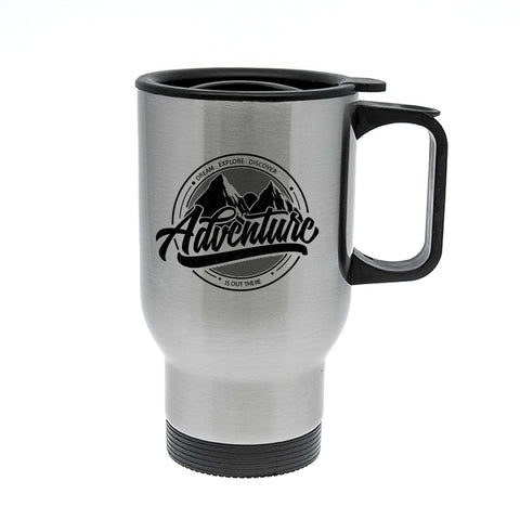 14oz Stainless Steel Travel Mug - Silver