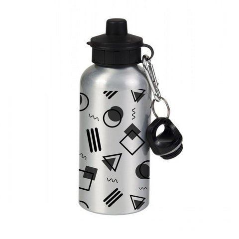 400ml Silver Aluminium Water Bottle with 2 Lids