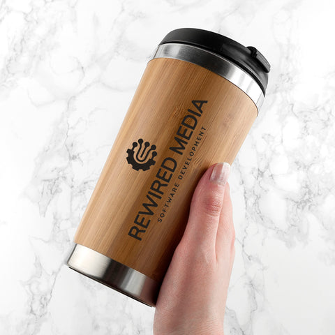 Engraved Bamboo Travel Mug