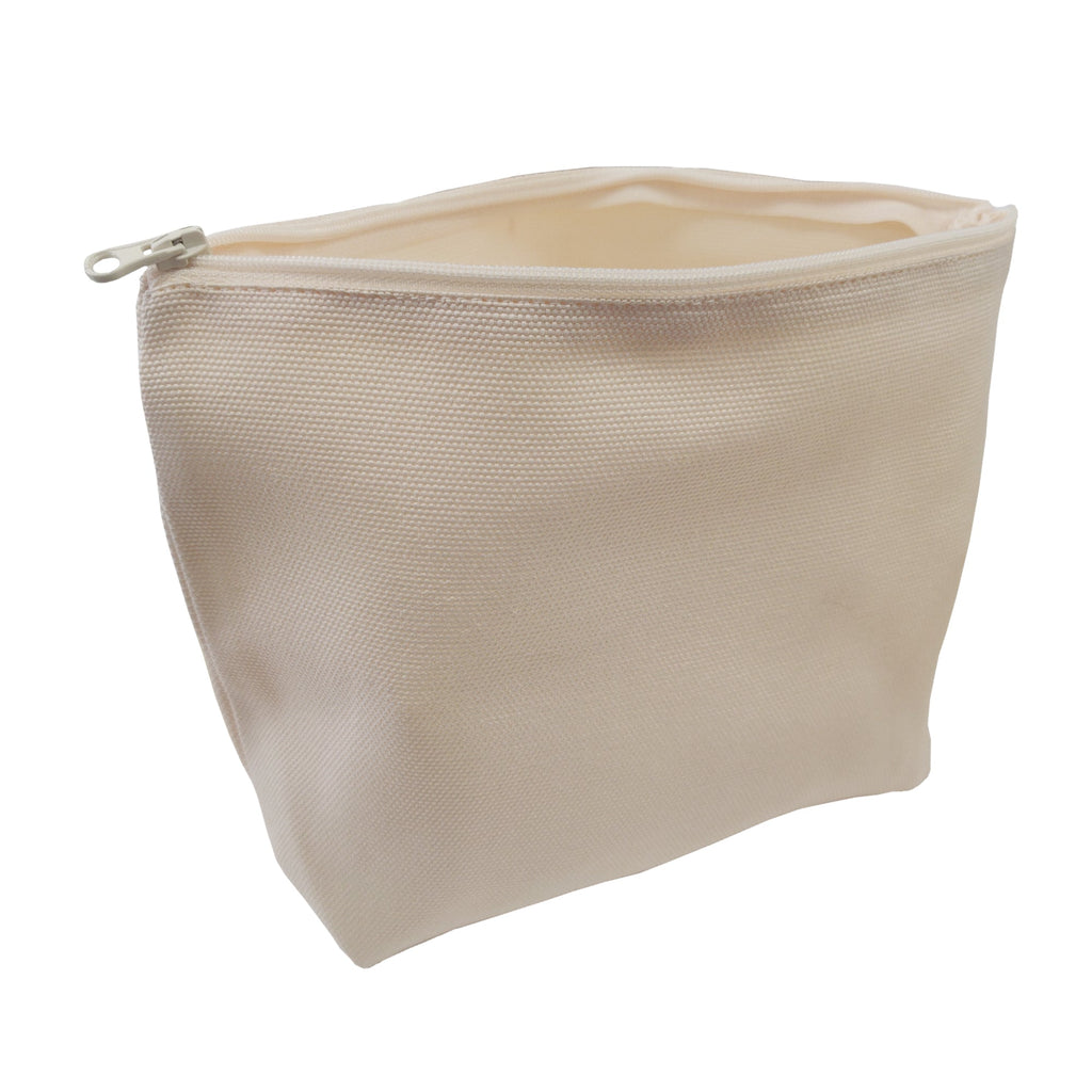 Wholesale Zippered Pouches, Washed Canvas Zipper Pouch Natural 8