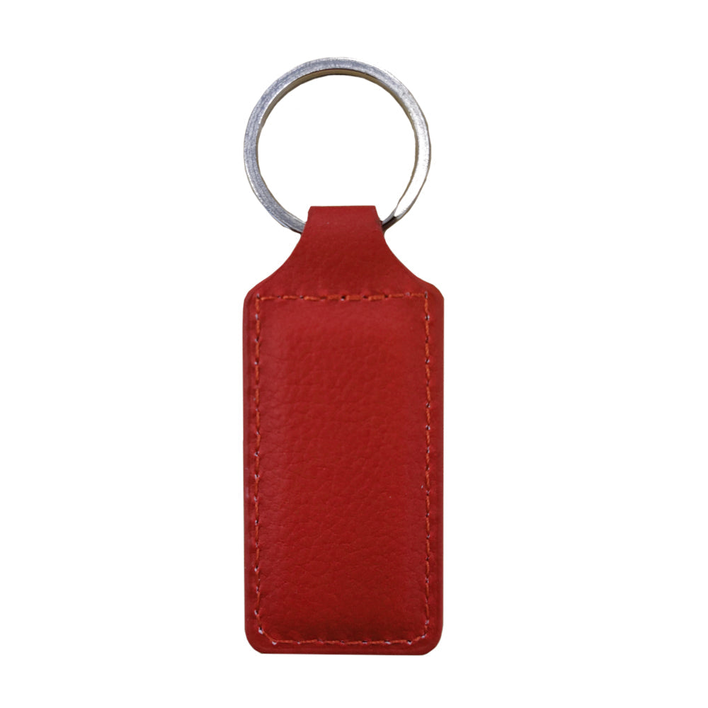 Print On Demand Engravables - LEATHER - Keyring - RECTANGLE - Red ...