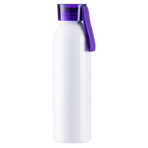 650ml Maverick Aluminium Water Bottle with Coloured Lid - Purple